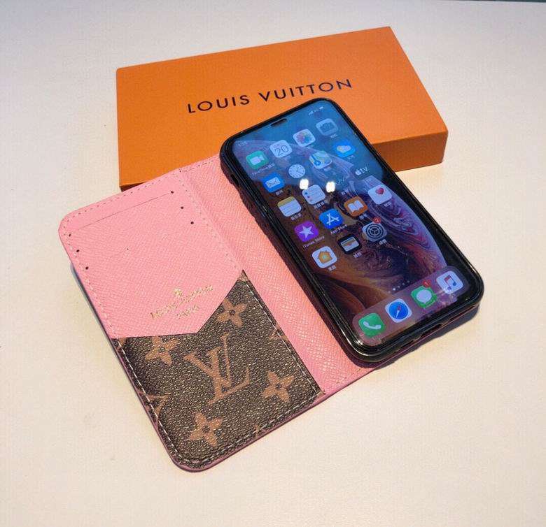 LV iPhone 14 Wallet Case Pink Edge