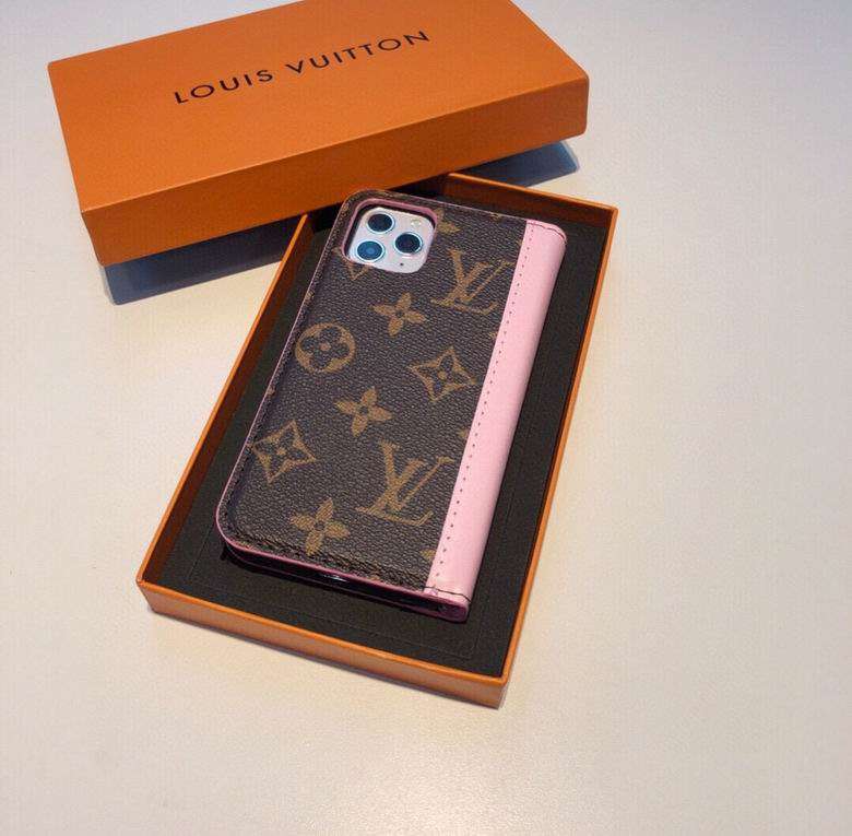 LV iPhone 14 Wallet Case Pink Edge