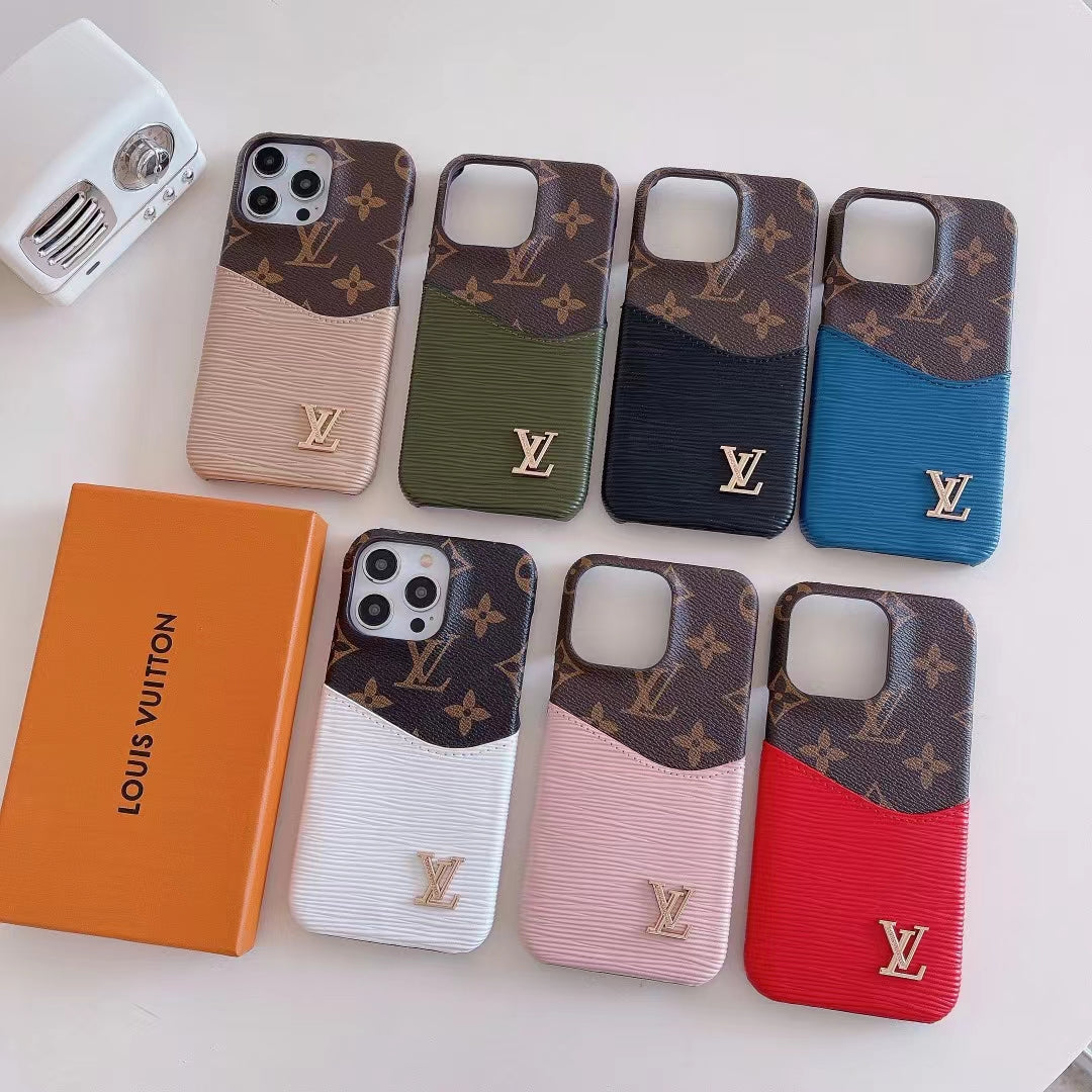 Luxury LV Phone Case Color Patch Card Holder iPhone 16