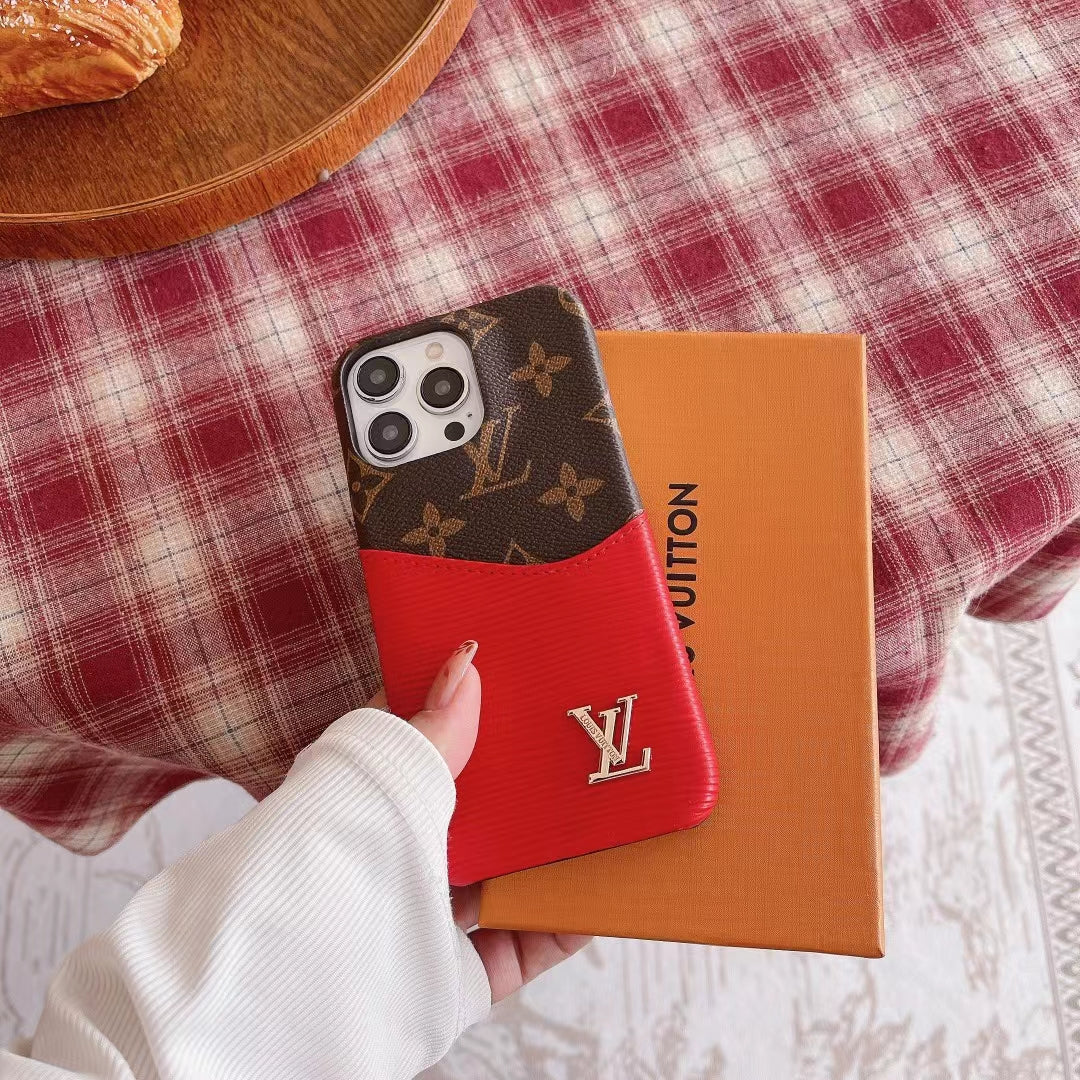 Luxury LV Phone Case Color Patch Card Holder iPhone 16