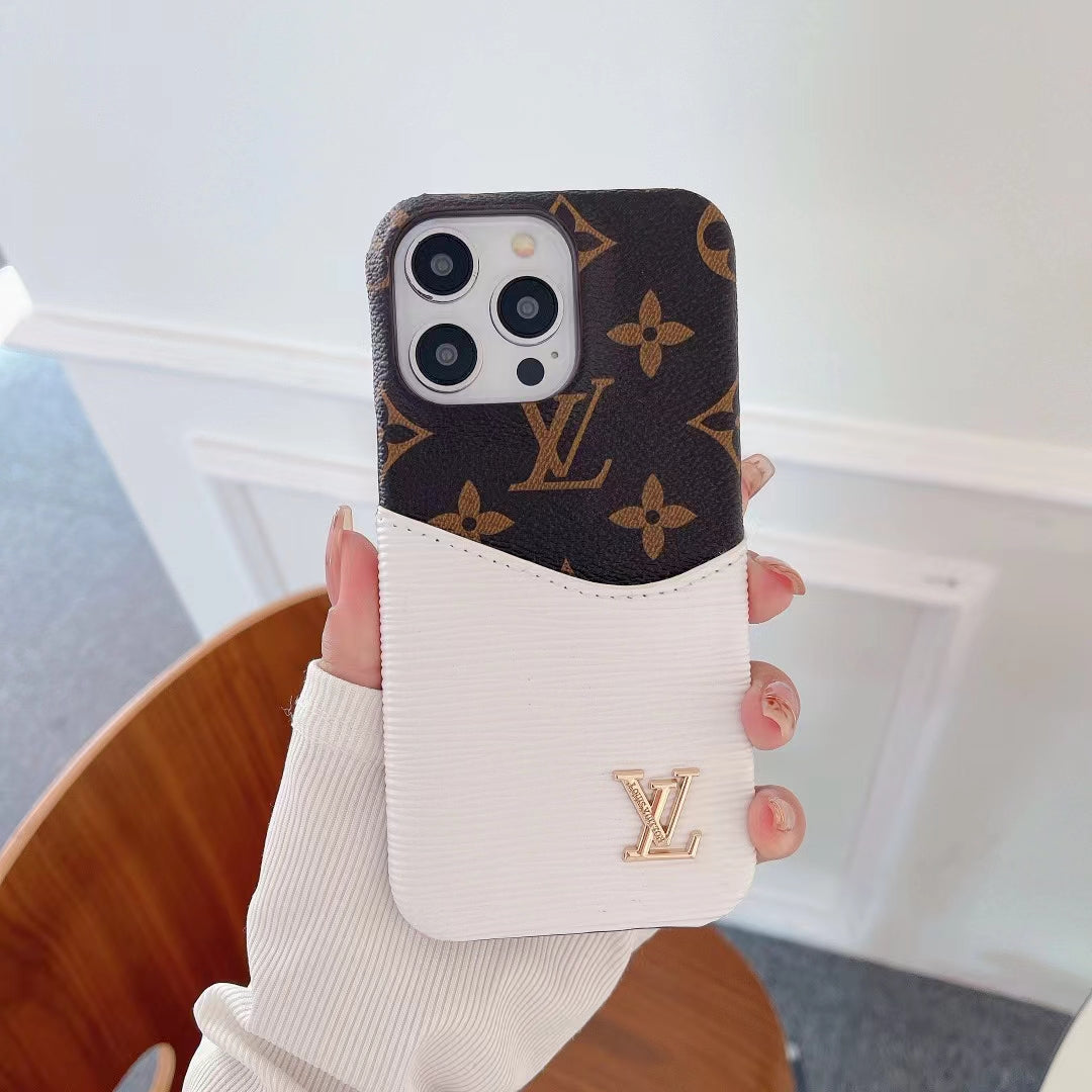 Luxury LV Phone Case Color Patch Card Holder iPhone 16