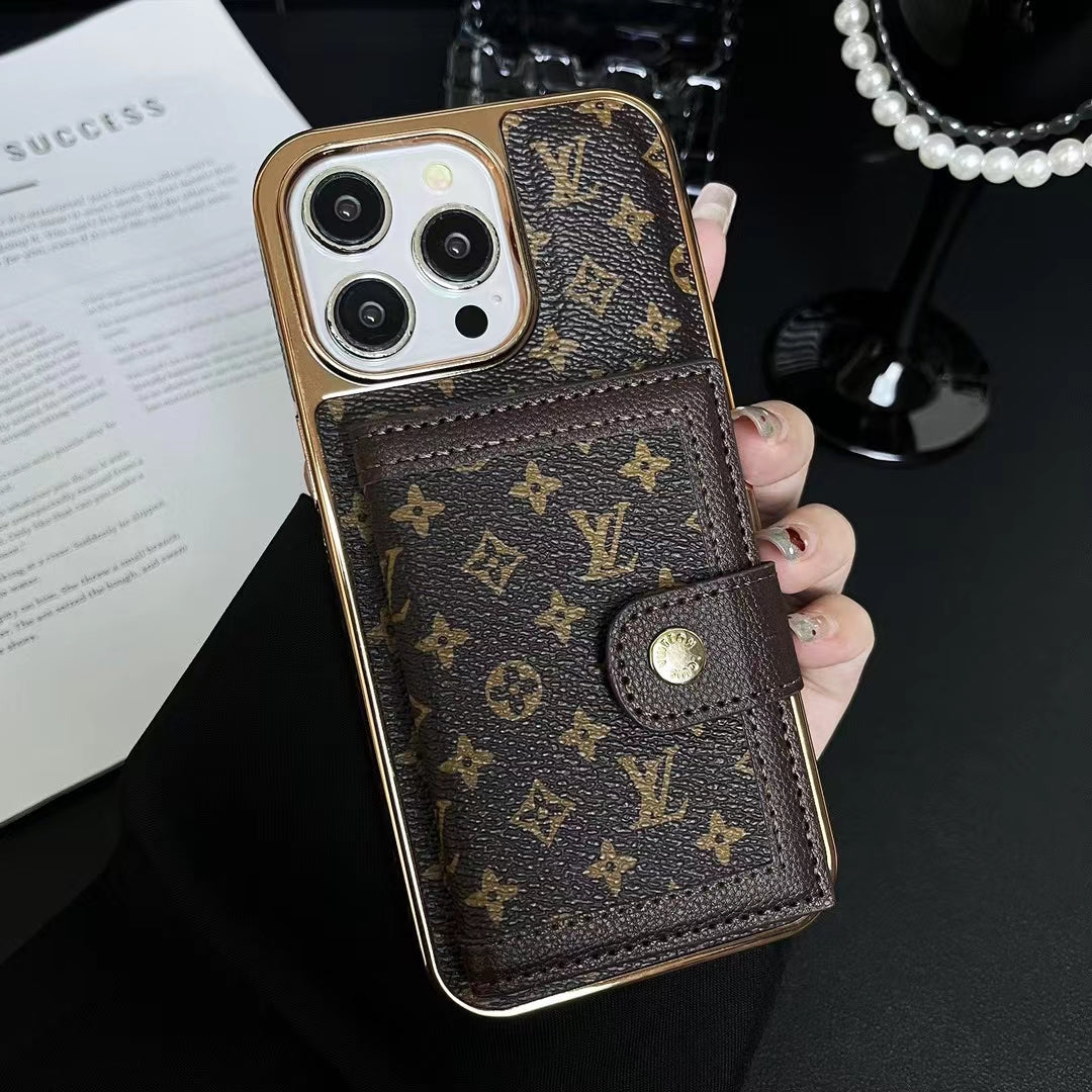 LV Phone Case Card Holder iPhone 12 13 14 15 16 Pro Max