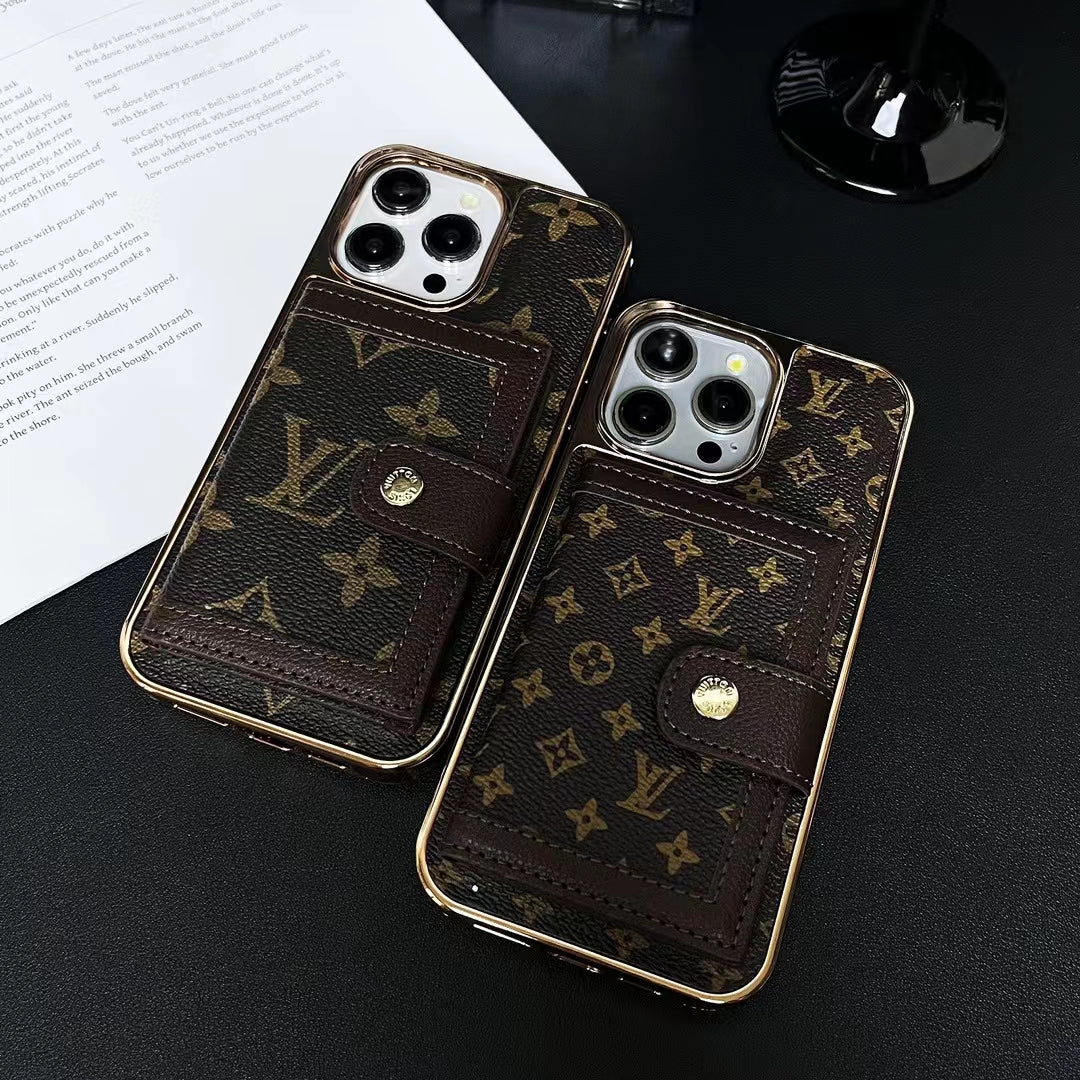LV Phone Case Card Holder iPhone 12 13 14 15 16 Pro Max