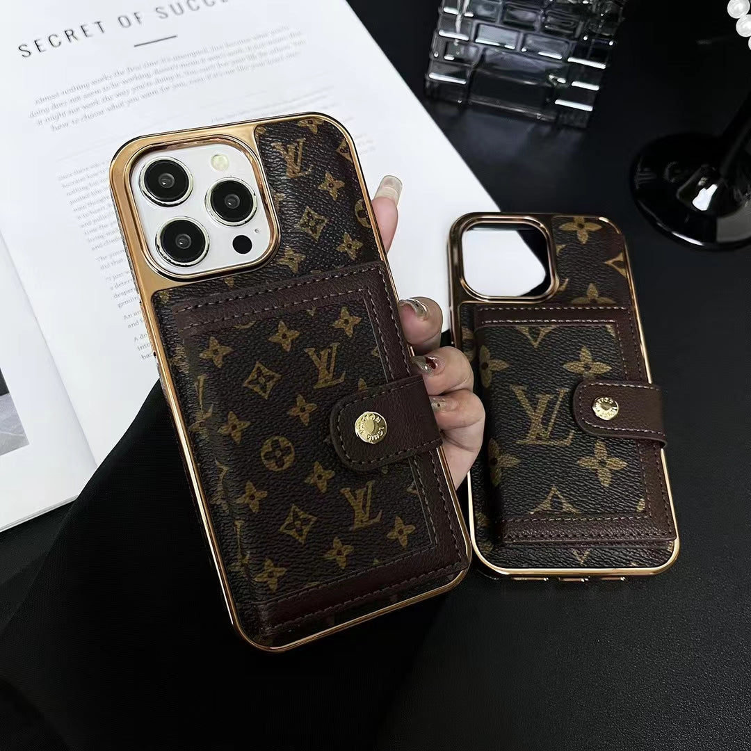 LV Phone Case Card Holder iPhone 12 13 14 15 16 Pro Max
