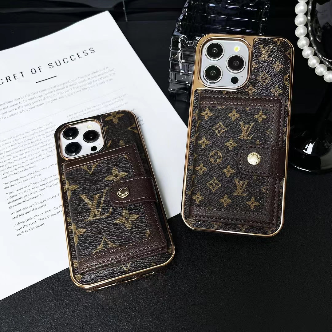 LV Phone Case Card Holder iPhone 12 13 14 15 16 Pro Max