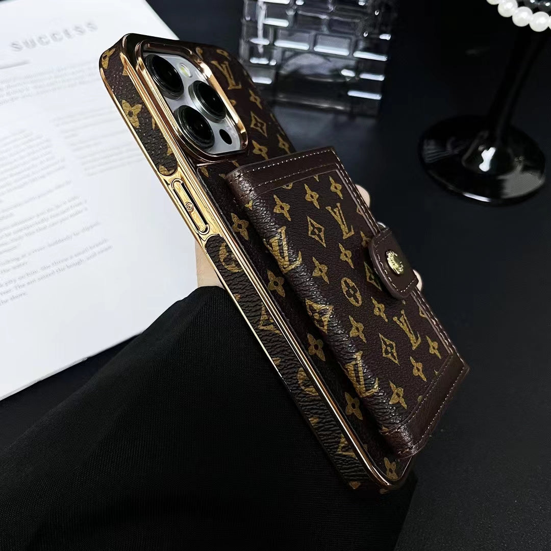 LV Phone Case Card Holder iPhone 12 13 14 15 16 Pro Max