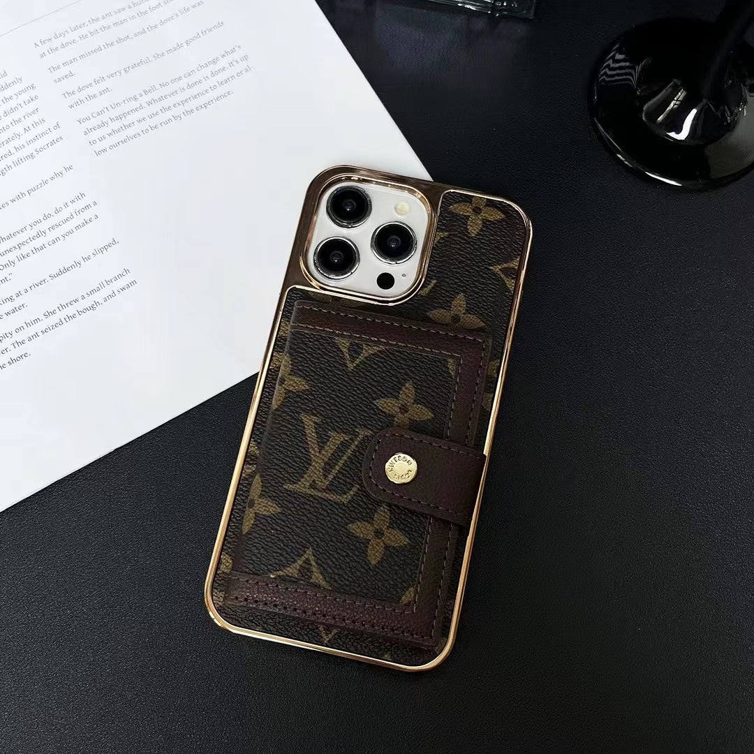 LV Phone Case Card Holder iPhone 12 13 14 15 16 Pro Max