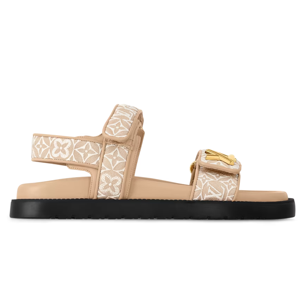 LV Sunset Flat Comfort Sandal Beige