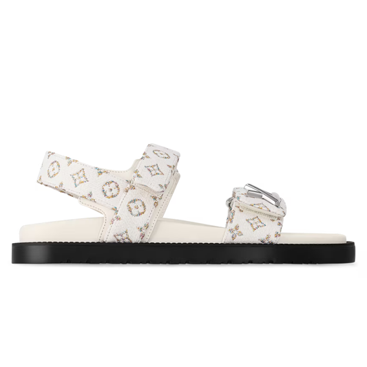 LV Sunset Flat Comfort Sandal White