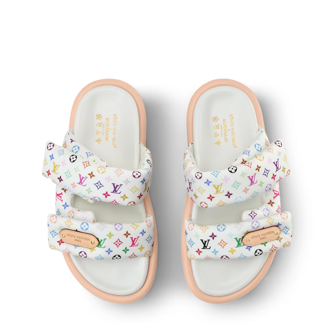 LV Pool Pillow Flat Comfort Mule x TM White