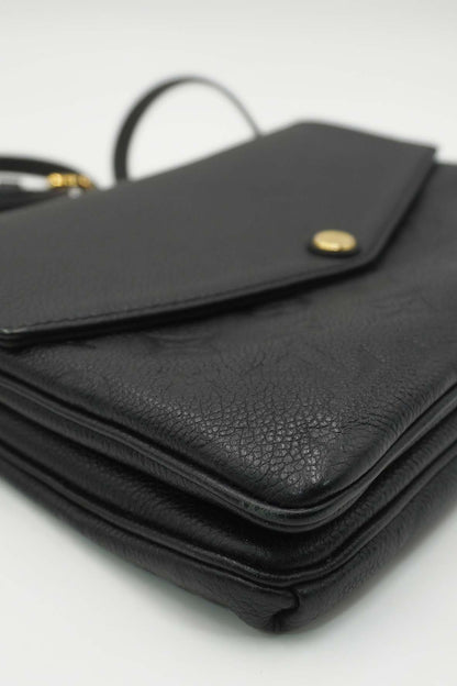 Twice Handbag Monogram Empreinte Leather Crossbody Handbag Black