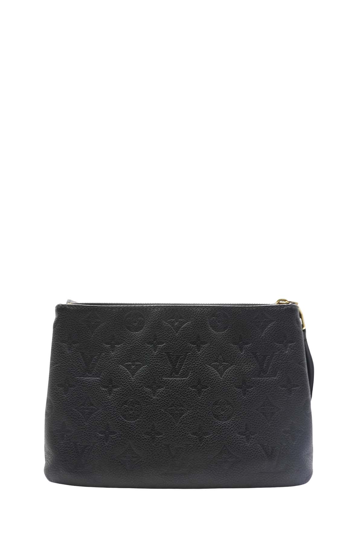 Twice Handbag Monogram Empreinte Leather Crossbody Handbag Black