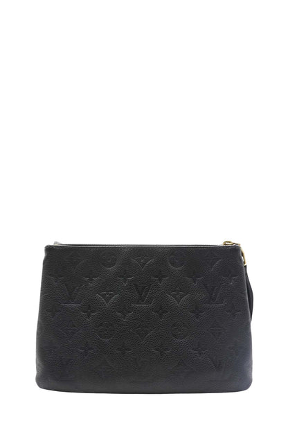 Twice Handbag Monogram Empreinte Leather Crossbody Handbag Black