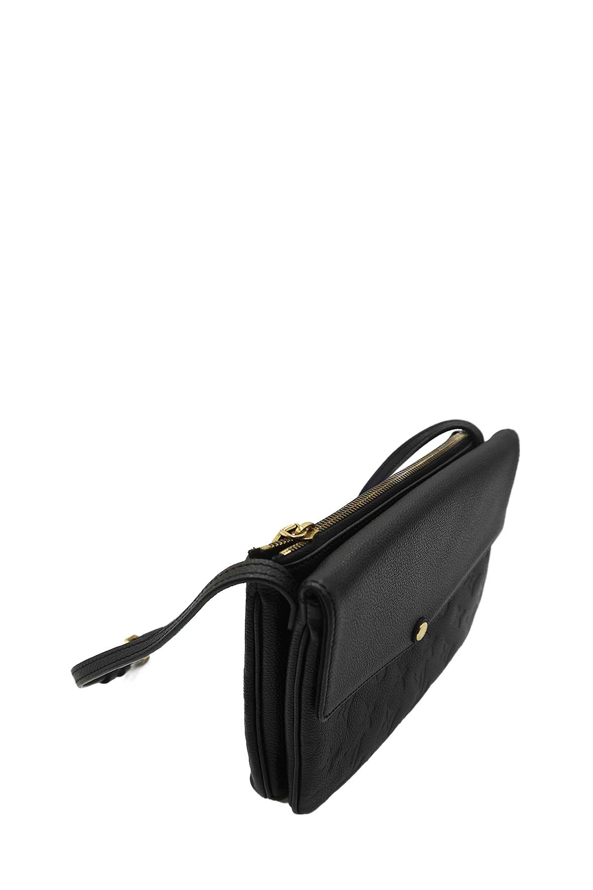 Twice Handbag Monogram Empreinte Leather Crossbody Handbag Black