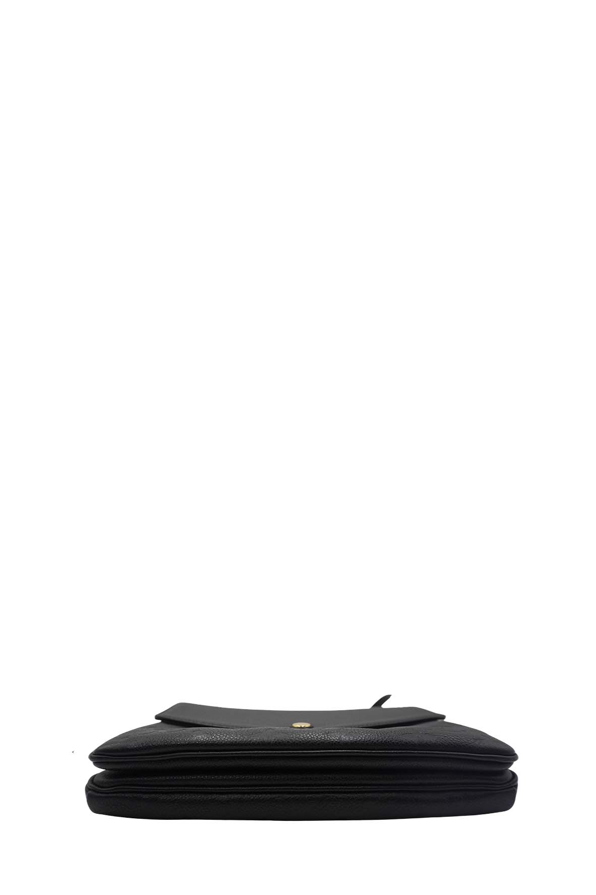 Twice Handbag Monogram Empreinte Leather Crossbody Handbag Black