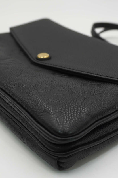Twice Handbag Monogram Empreinte Leather Crossbody Handbag Black