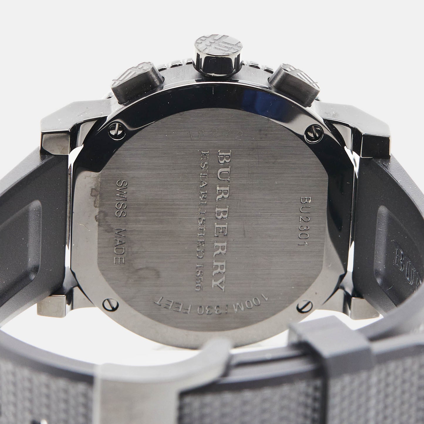 BURBERRY Black PVD Coated Stainless Steel Rubber Trench BU2301 Men's Wristwatch 42.50 mm