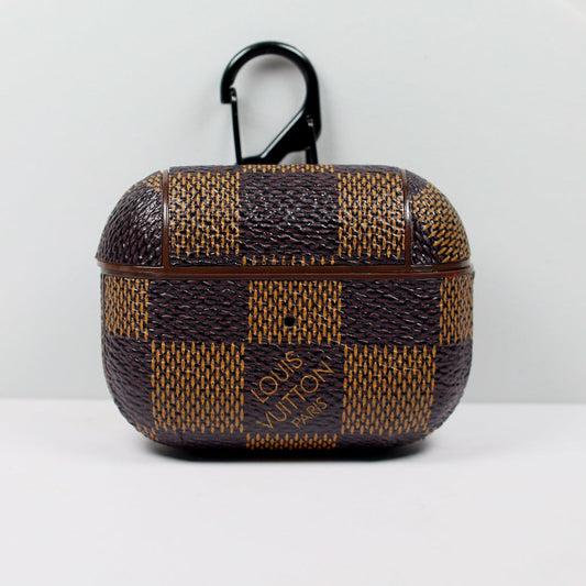 Designer AirPods 23Pro Case Brown Checkered