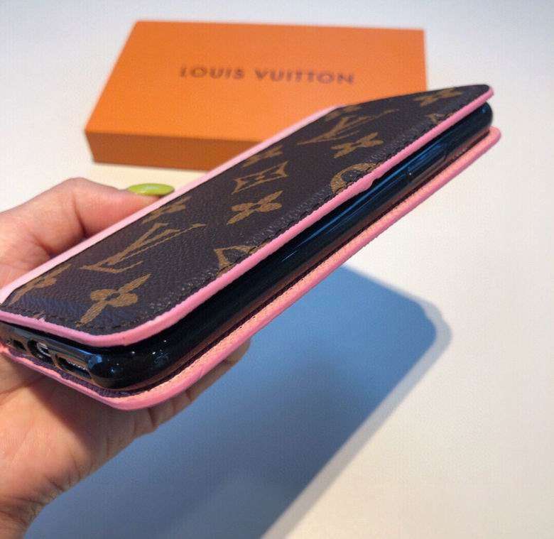 LV iPhone 14 Wallet Case Pink Edge