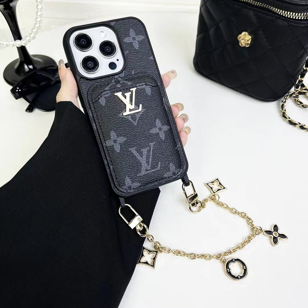 LV Monogram Card Holder Case Wallet for iPhone