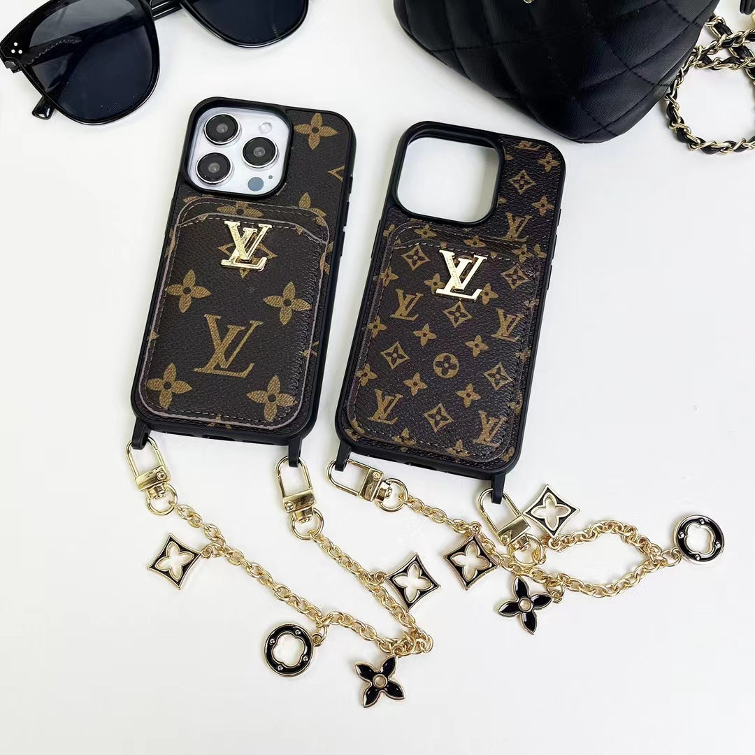 LV Monogram Card Holder Case Wallet for iPhone