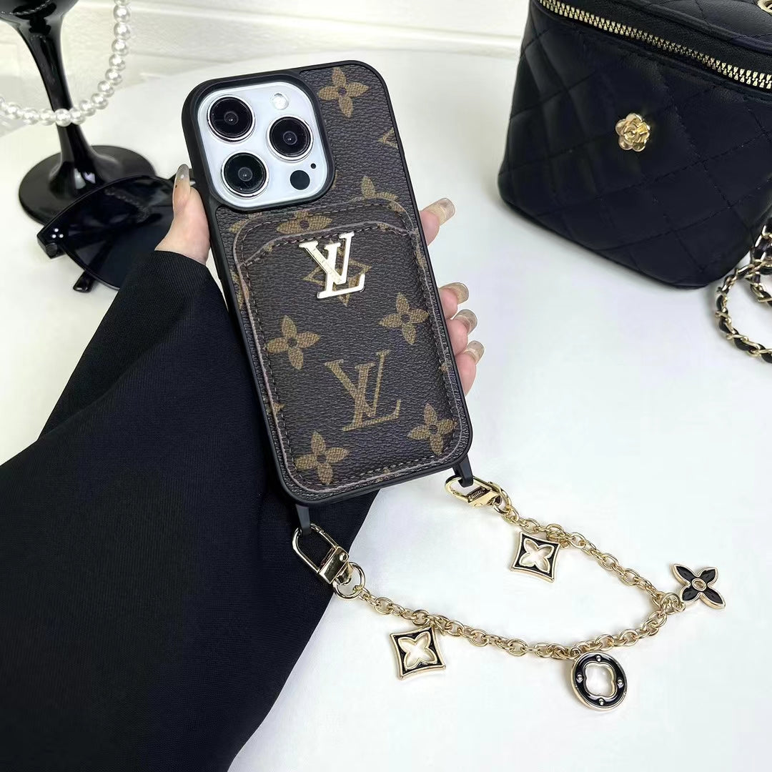 LV Monogram Card Holder Case Wallet for iPhone