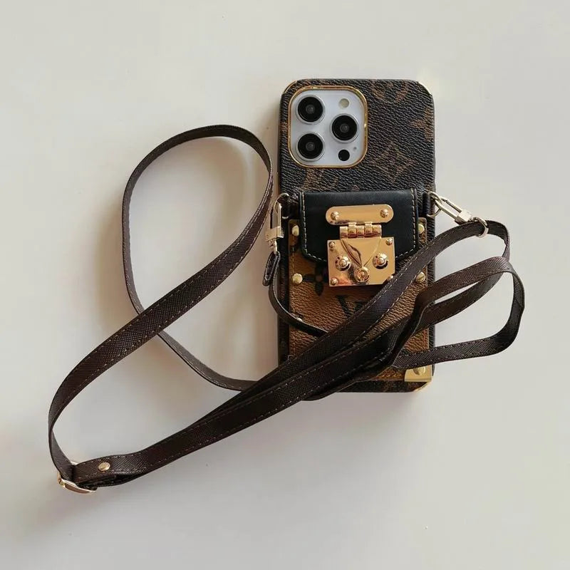LV Monogram Crossbody Phone Case for iPhone