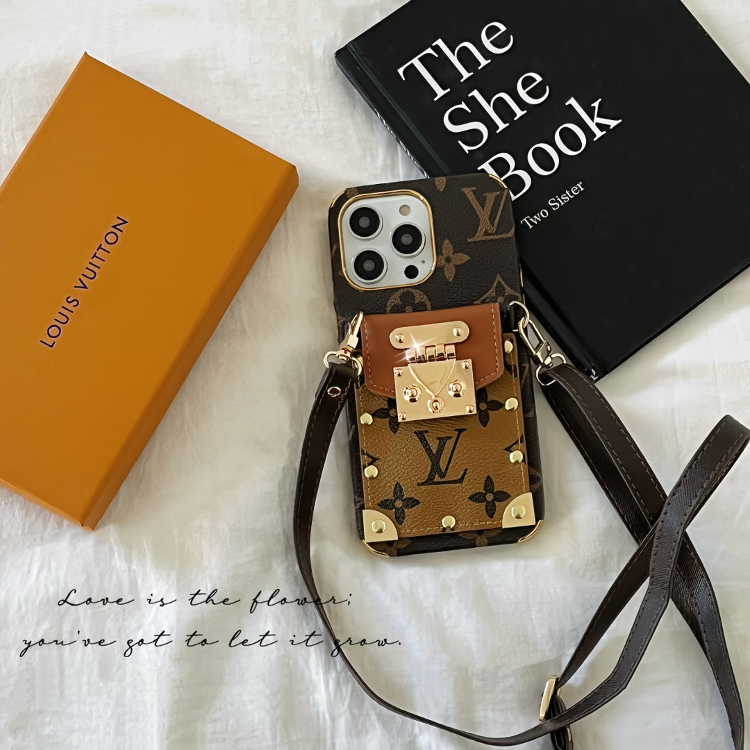 LV Monogram Crossbody Phone Case for iPhone