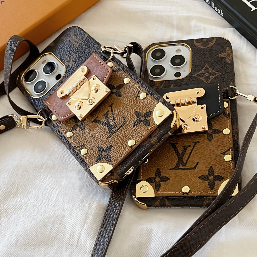 LV Monogram Crossbody Phone Case for iPhone