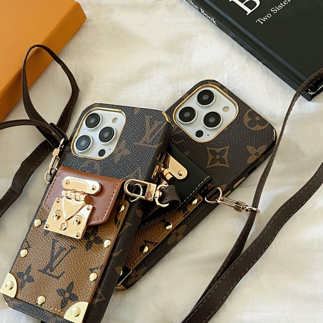 LV Monogram Crossbody Phone Case for iPhone