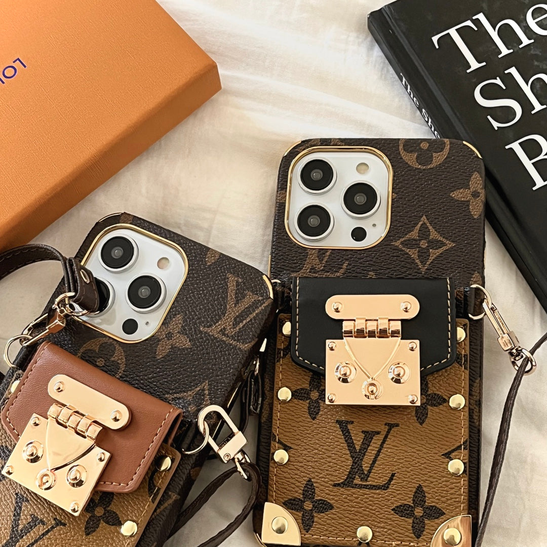 LV Monogram Crossbody Phone Case for iPhone