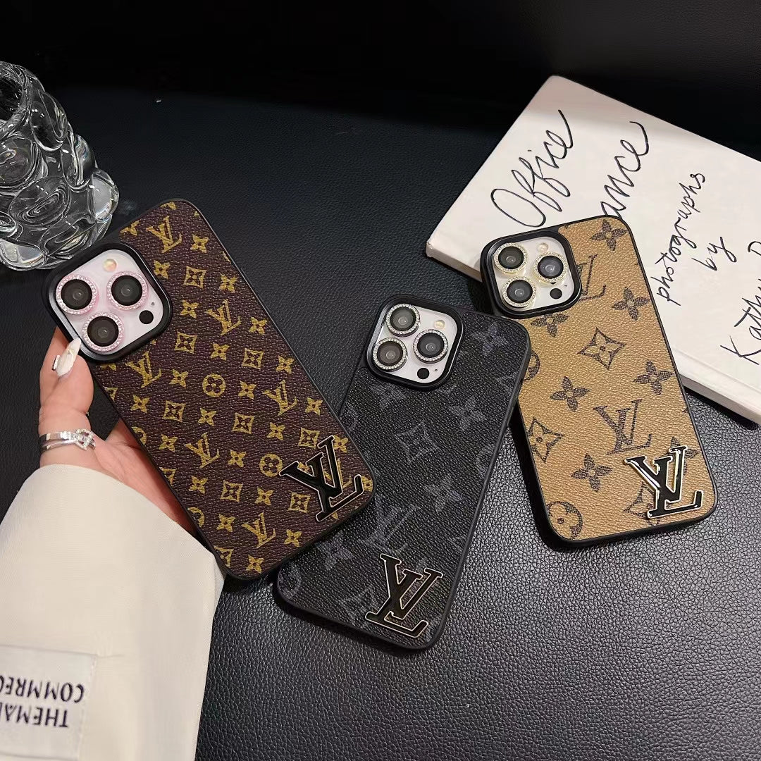LV Monogram Luxury iPhone Case 12 13 14 15 16 Pro Max