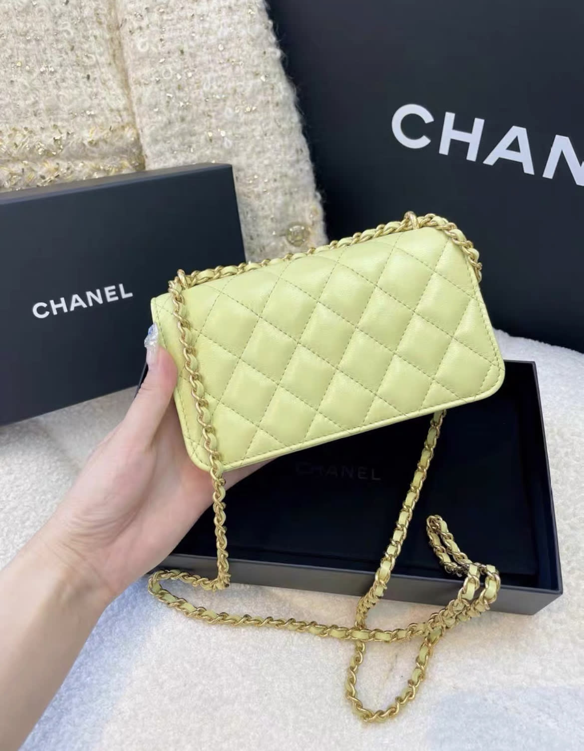 Chanel Green Shoulder Chain Bag Brand New With Box