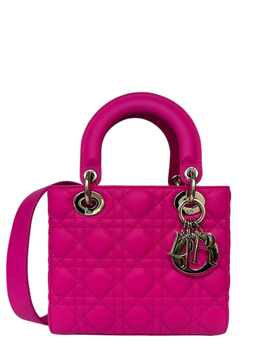 Dior 2023 Pink Leather My Abcdior Small Lady Dior Bag