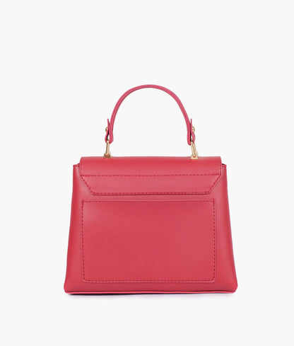 Maroon mini top-handle bag