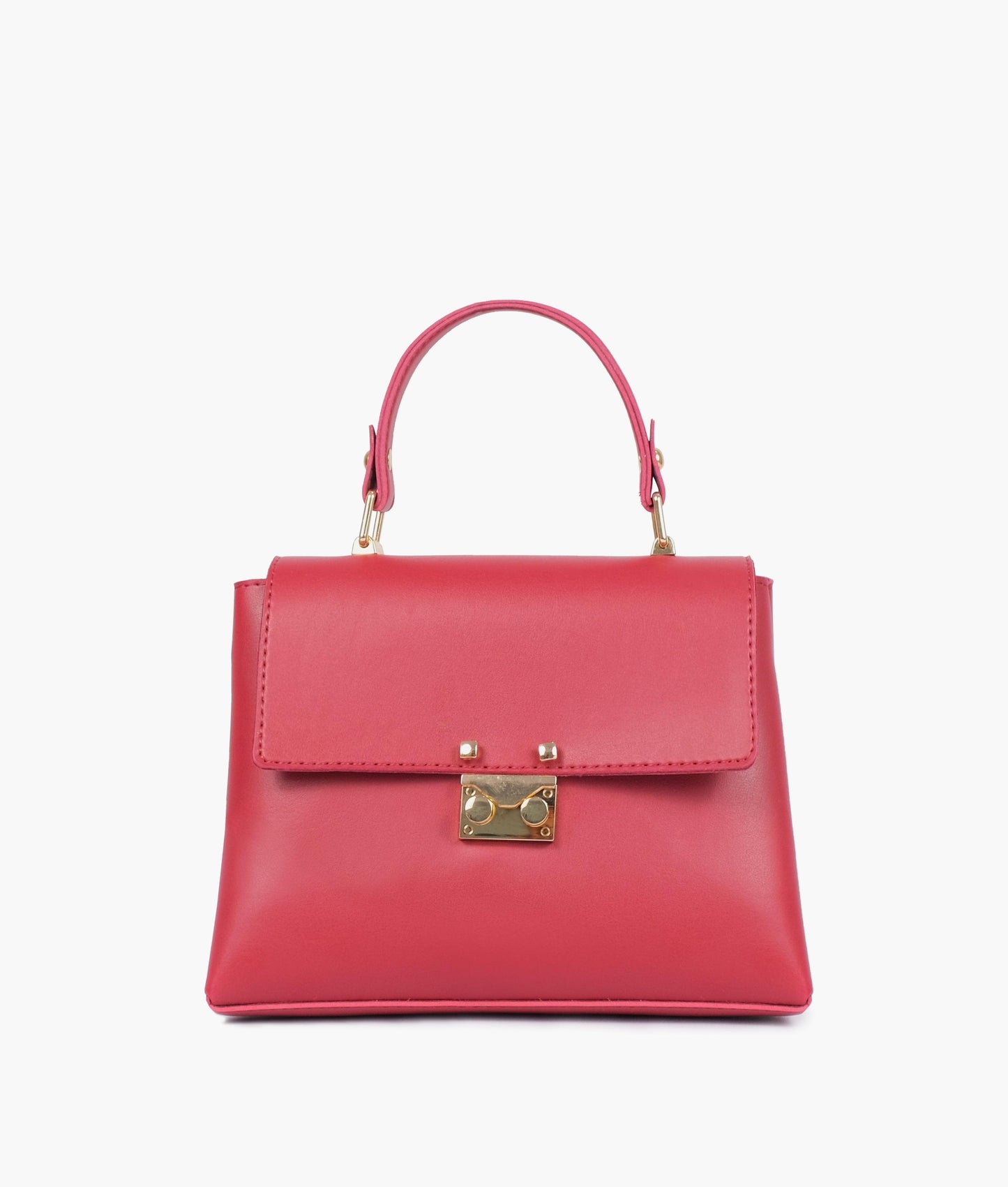 Maroon mini top-handle bag