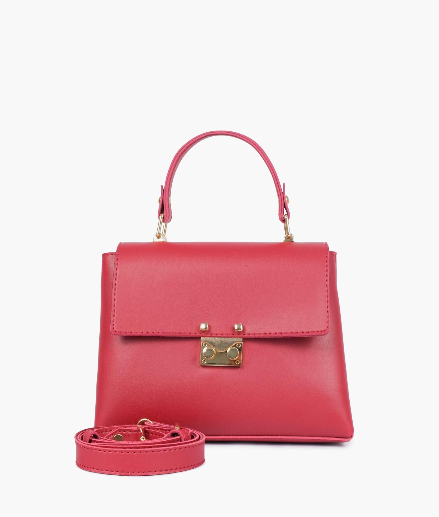 Maroon mini top-handle bag