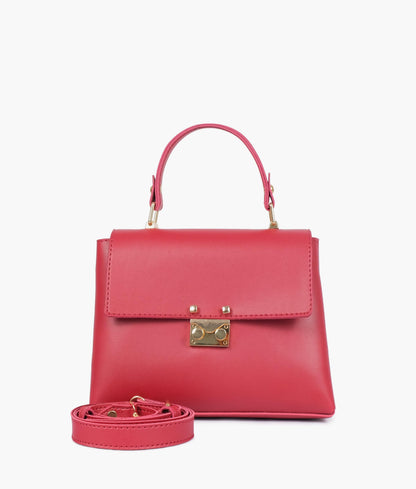 Maroon mini top-handle bag
