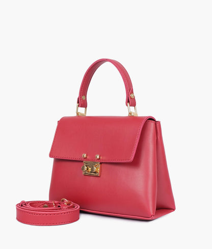 Maroon mini top-handle bag
