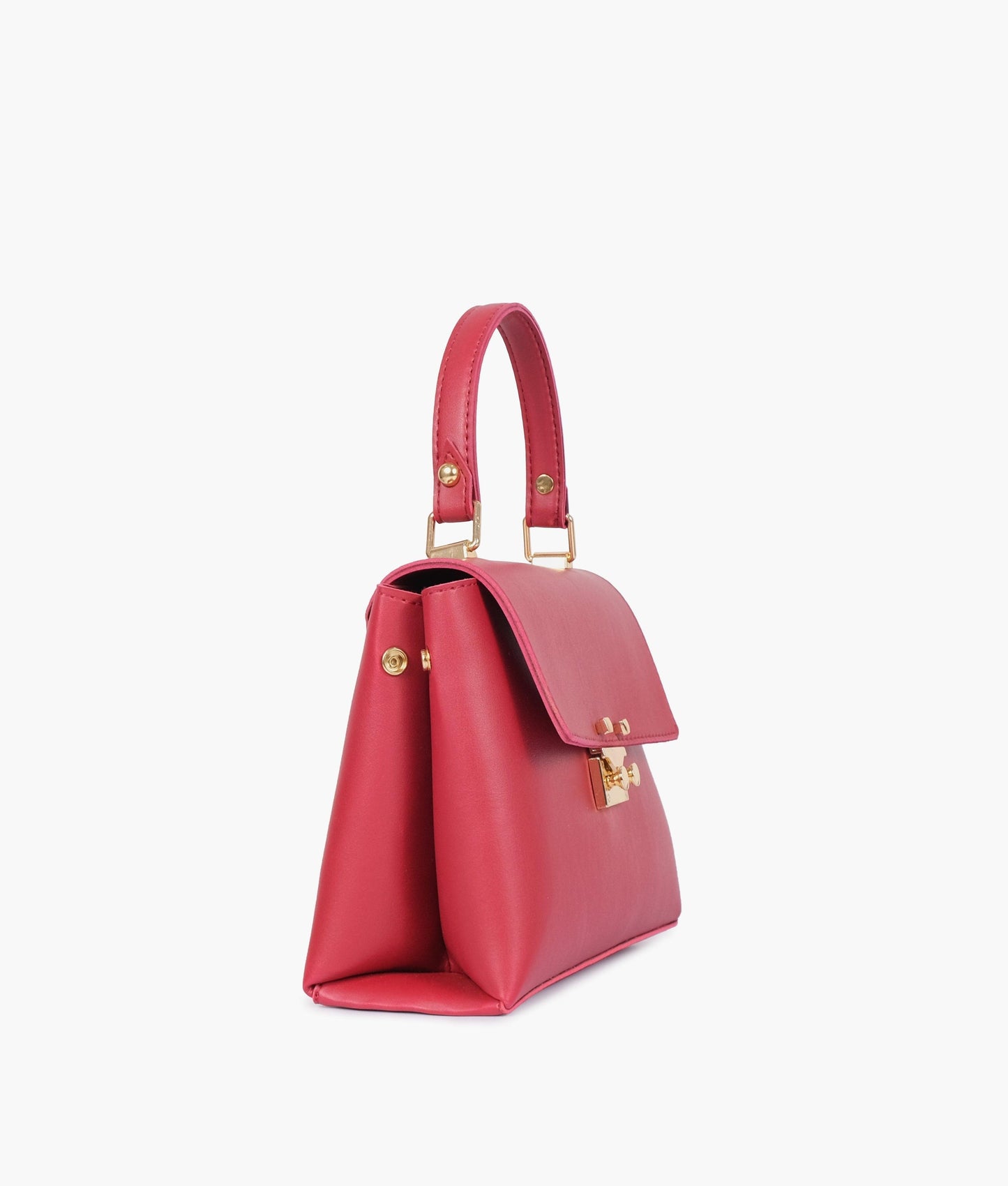 Maroon mini top-handle bag