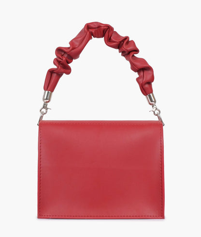 Maroon top-handle mini cross-body bag