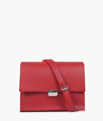 Maroon top-handle mini cross-body bag