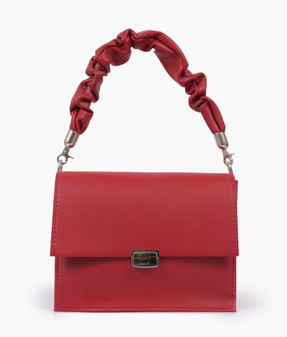 Maroon top-handle mini cross-body bag
