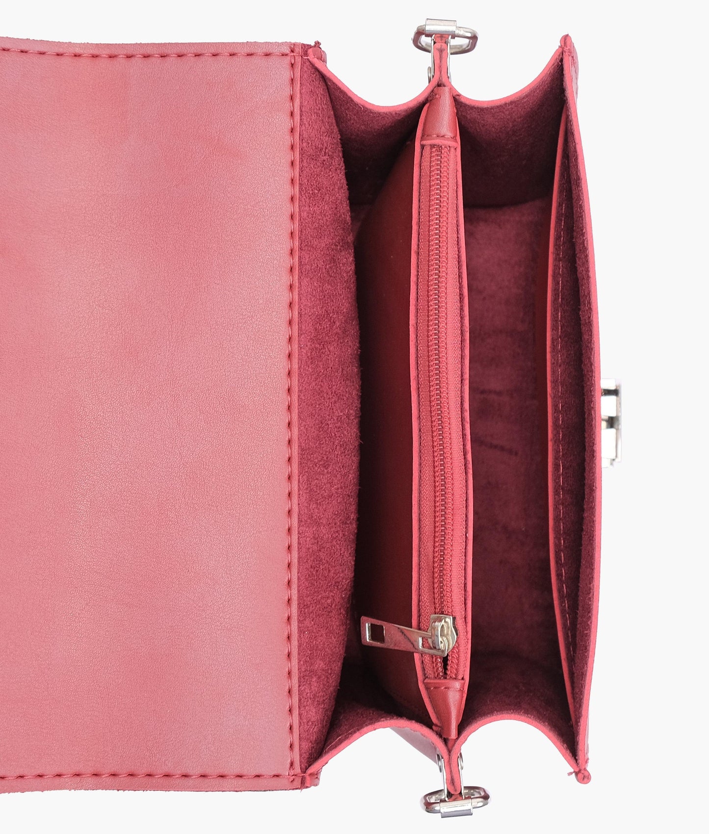 Maroon top-handle mini cross-body bag