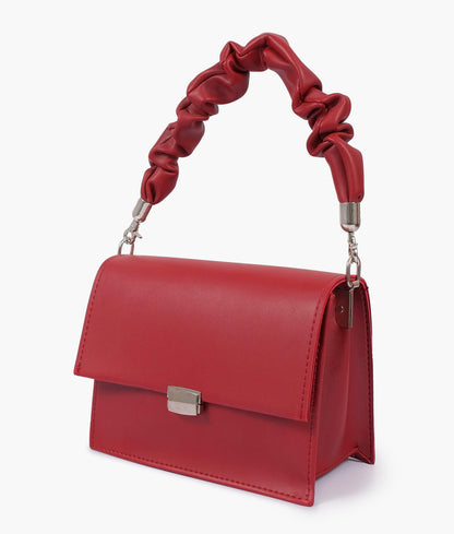 Maroon top-handle mini cross-body bag