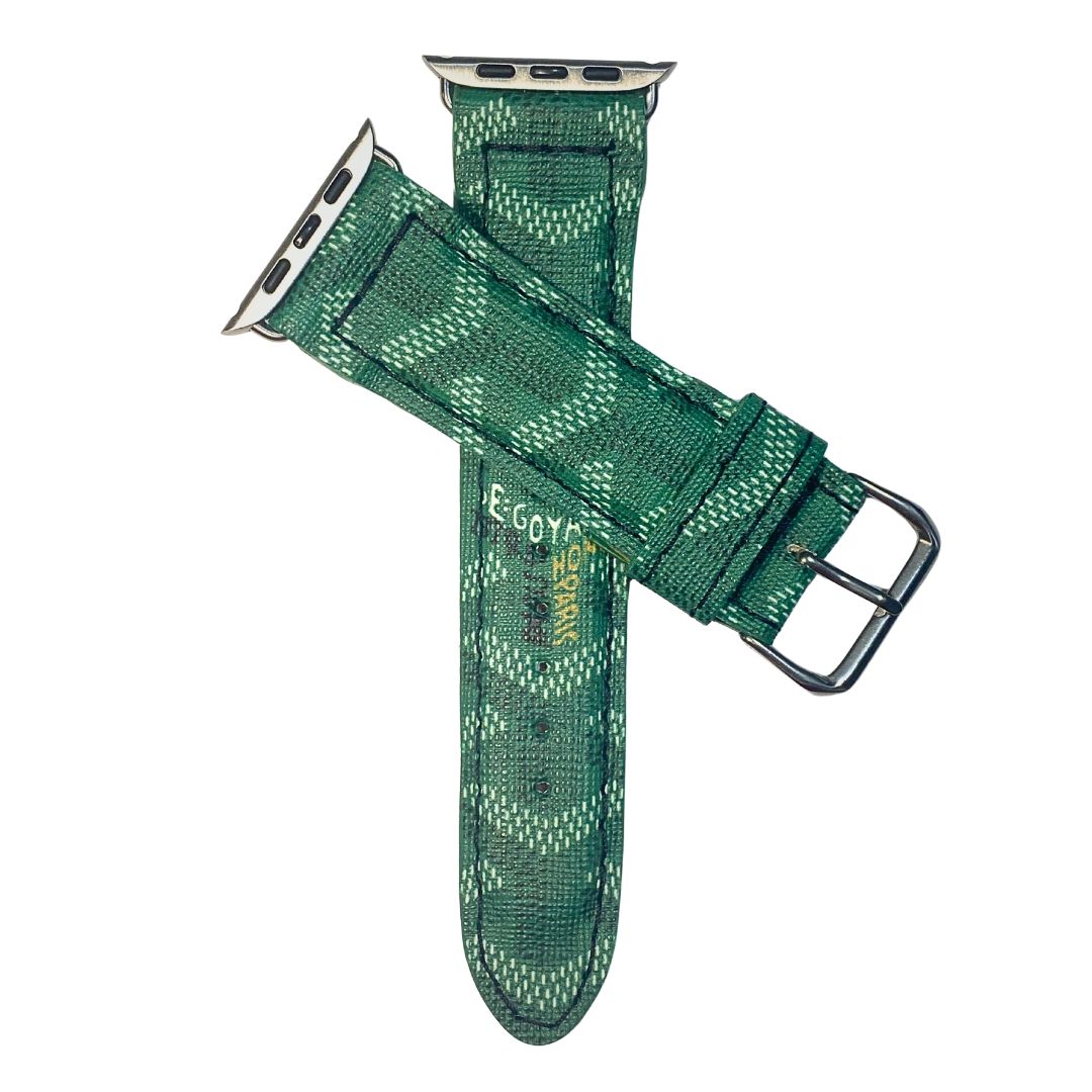 Maison Goyard Apple Watch Band Green Upcycled