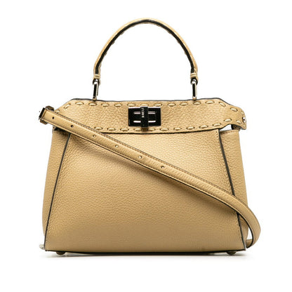 Fendi Peekaboo Mini Selleria Leather 2Way Bag