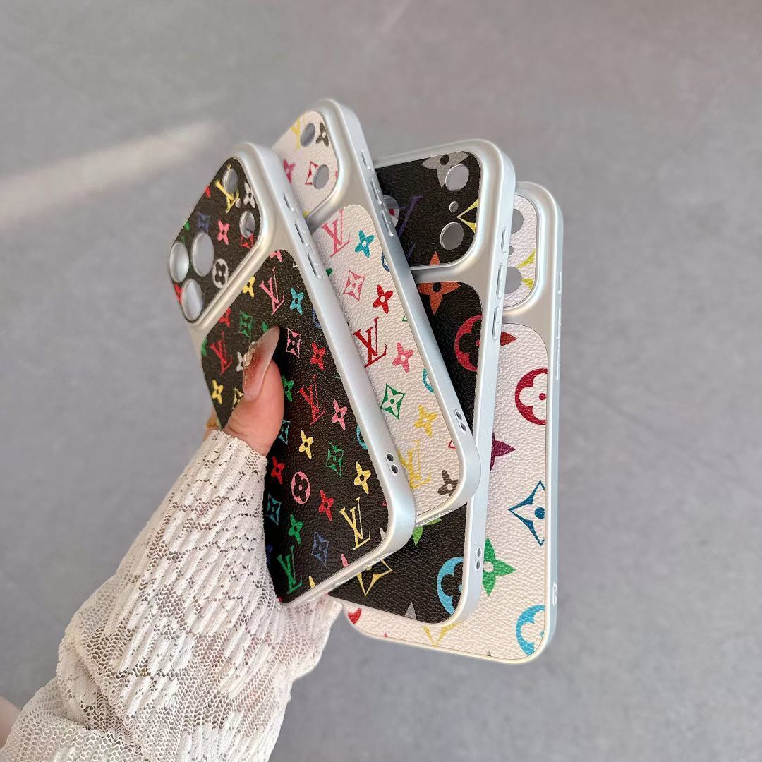 Multicolor Monogram Lv-Style Phone Case For Iphone 13-17 / Pro / Pro Max / Plus / Air / 18 Pro / 18 Pro Max