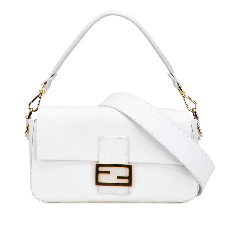 Fendi Baguette Linen Leather 2Way Bag