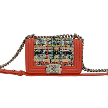 Chanel Boy Chanel Leather Tweed Shoulder Bag